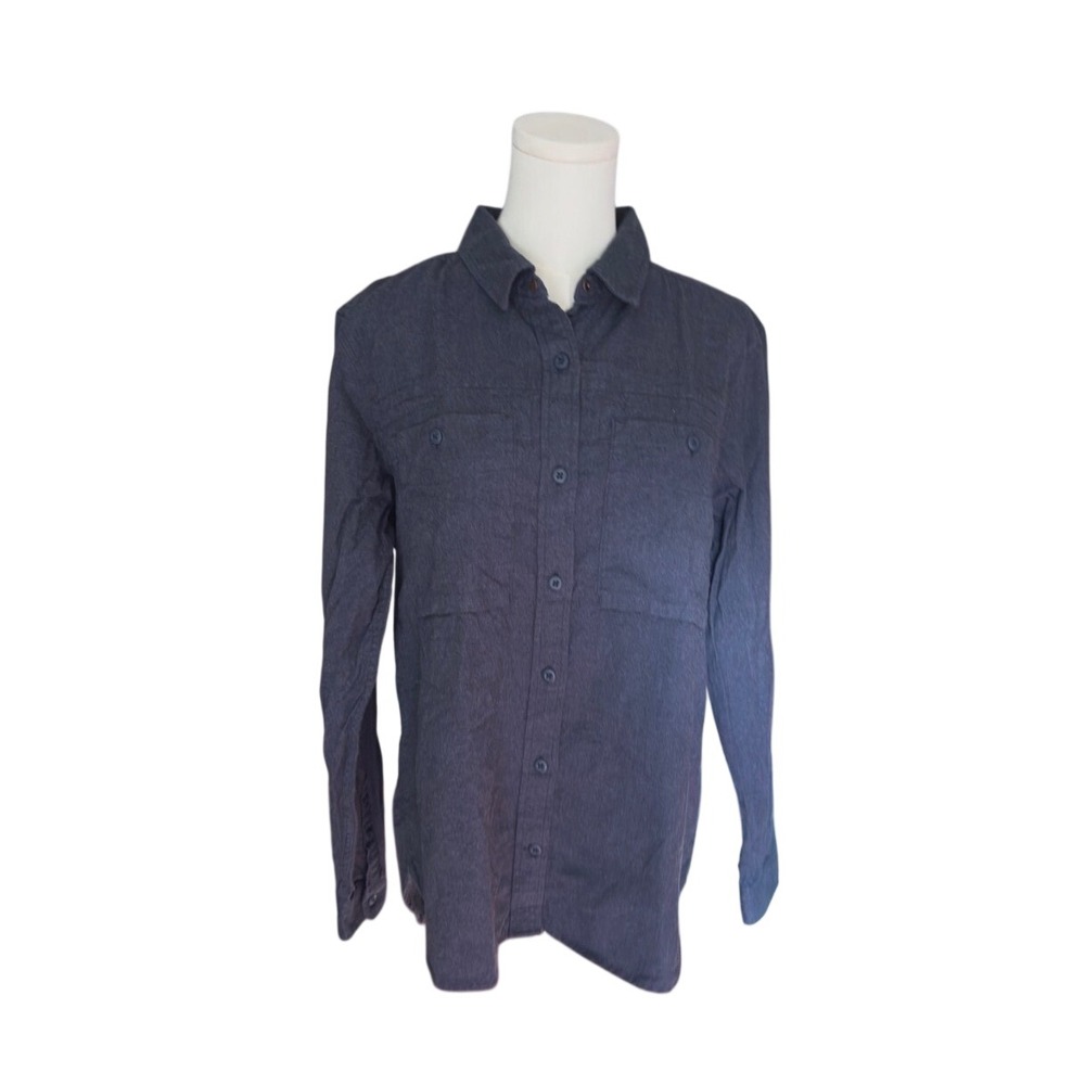 REI‎ Co-op Button Down Shirt Large Blue Cotton Outdoor Hiking Utility Casual